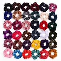 39 colors velvet scrunchies fashion hot selling women hair accessories solid color fabric elastic hair ties