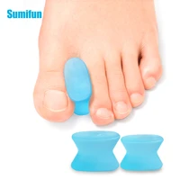 2pcs blue gel toes separator hallux valgus corrector overlapping spacers foot pain relief orthopedic foot care tool pedicure