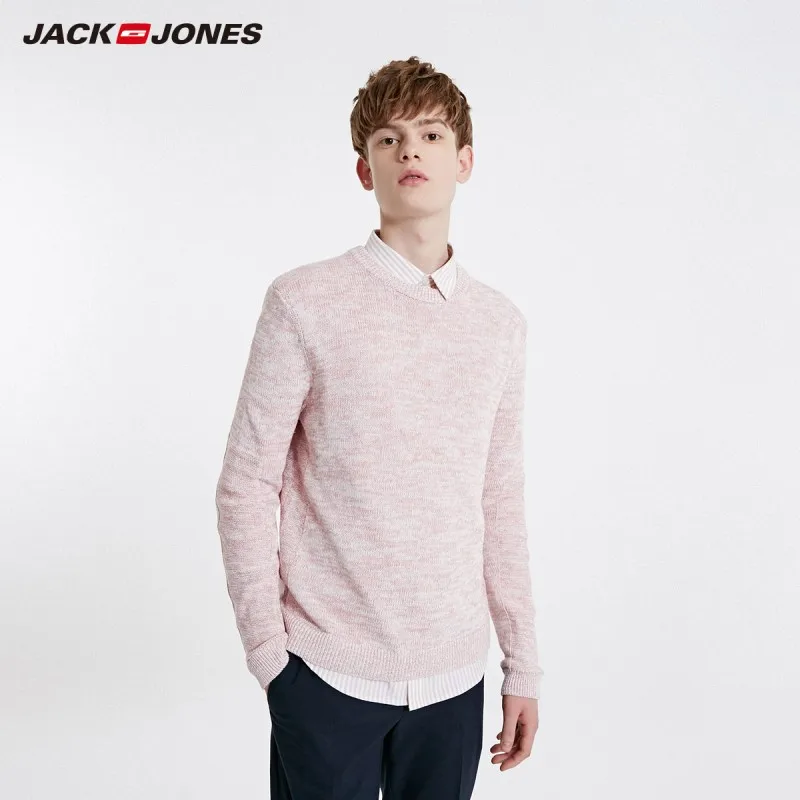 Мужской базовый свитер JackJones однотонный трикотажный с круглым вырезом 219124512 |