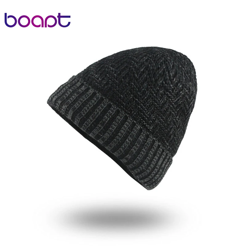 Мужские зимние вязаные шерстяные шапки для женщин шапочки Теплая Лыжная шапочка