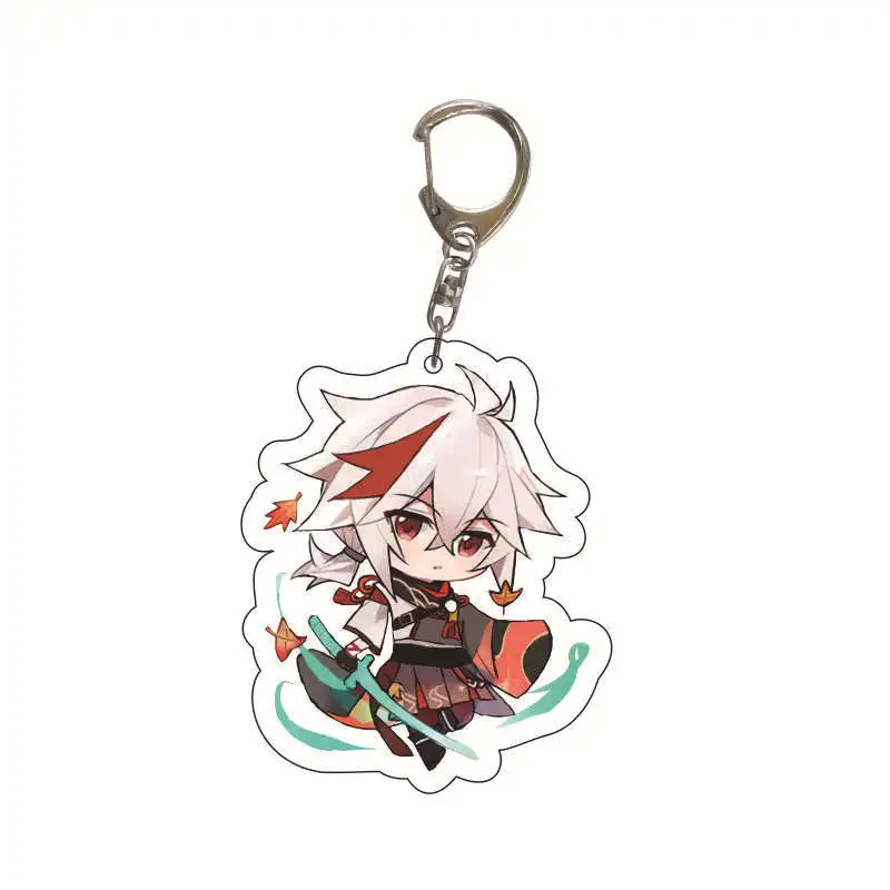 

Game Genshin Impact Klee Figure Keychain Cartoon Amber Kaeya Alberch Double Sided Personality Pendant Keyring Cosplay Gifts