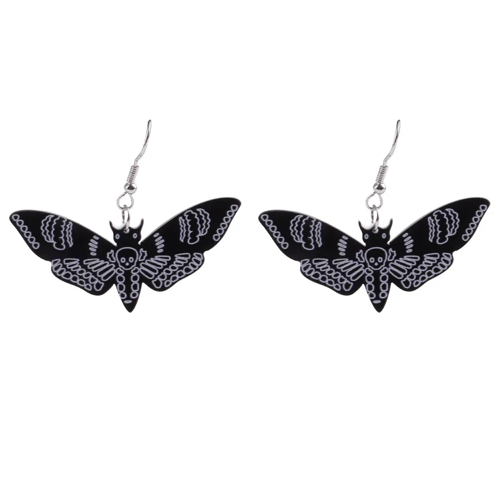 

New Black Moth Butterfly Acrylic Drop Earrings for Women Exaggerated Insect Dangle Earrings Fashion Female Party Jewelry Gifts