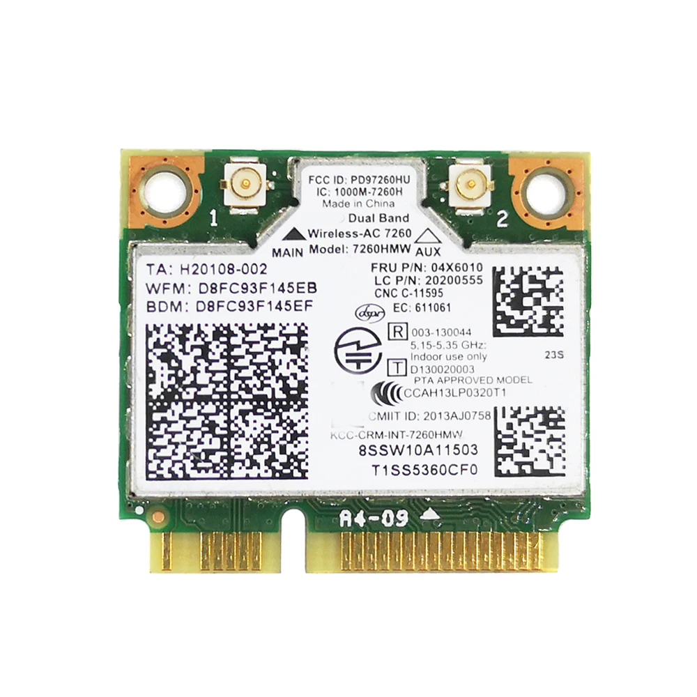

7260AC Gigabit Wireless Network Card Dual Band 2.4G+5G Bluetooth 4.0 MINI PCI-E Network Card For Lenovo S410 E440 E540 S440 S410