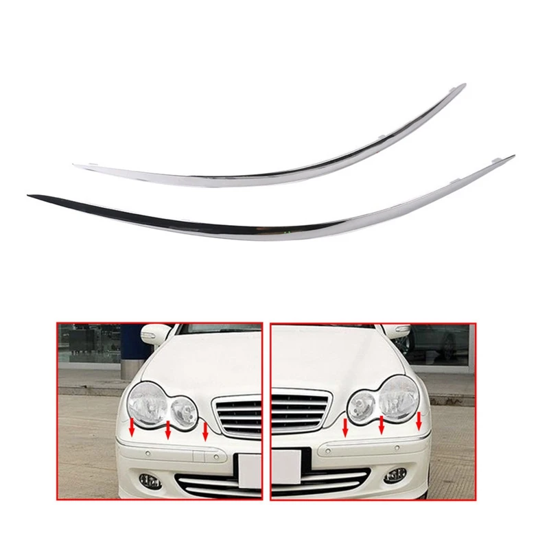 1 пара хромированные полосы для переднего бампера Mercedes W211 E320 E350 E550 E63 AMG 2118852321