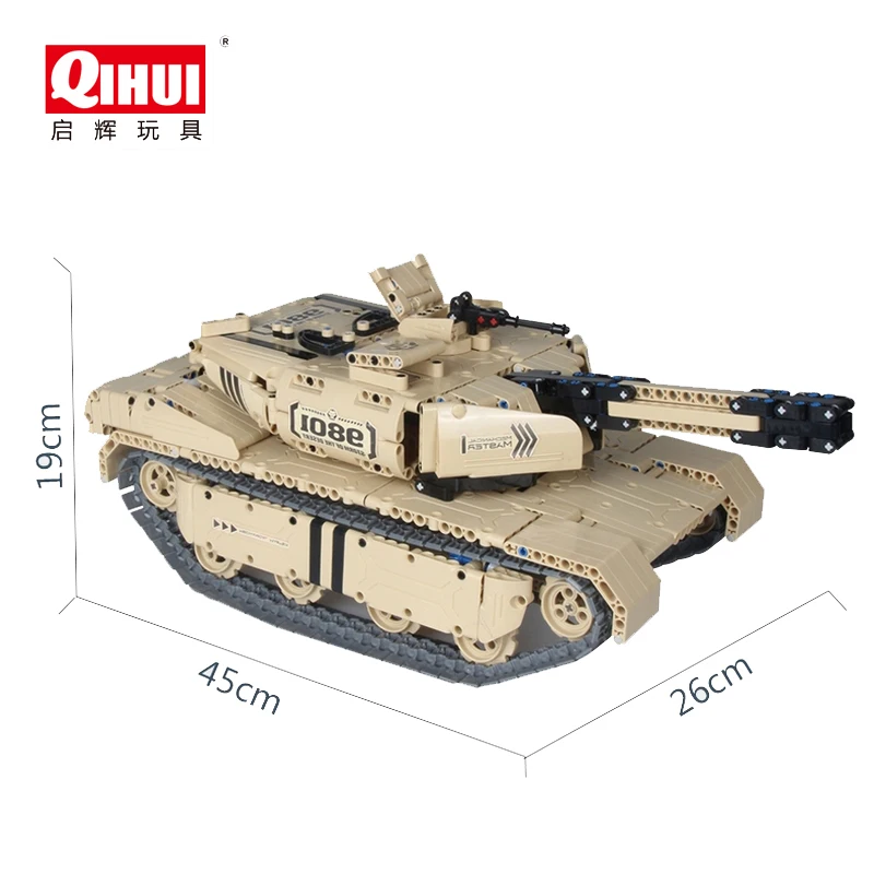 Военная серия RC M1A2 Танк 50 м расстояние повернуть Запуск строительный блок кирпичные игрушки совместимы с LeSET Technic