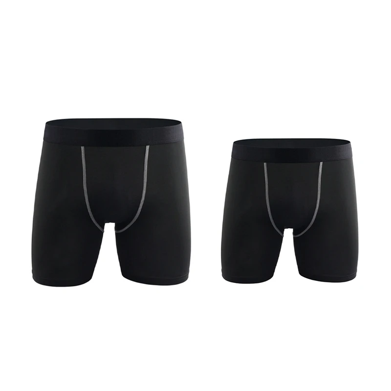 

2X Men's Shorts Running Fitness Quick-Drying Compression Shorts Black M & XL