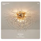 Потолочная лампа в спальню с одуванчиком, креативные светильники с кристаллами для гостиной, теплое и романтичное освещение в эстетическом стиле