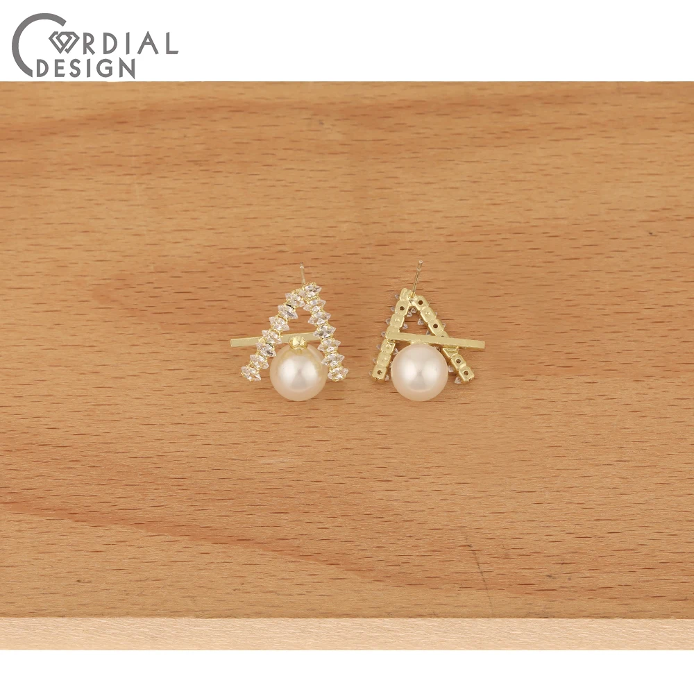 

Cordial Design 20Pcs CZ Earring Stud/DIY Jewelry Making/Hand Made/Claw Chain/Jewelry Findings & Components/Earrings Accessories