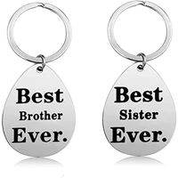 water drop keychain brother sister key ring best brother sister ever bff jewelry for best friend birthday family gift present