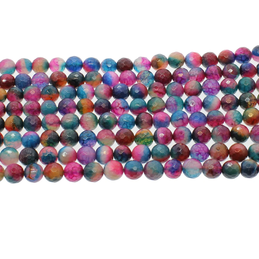 Разноцветные глянцевые круглые бусины из натурального камня для изготовления
