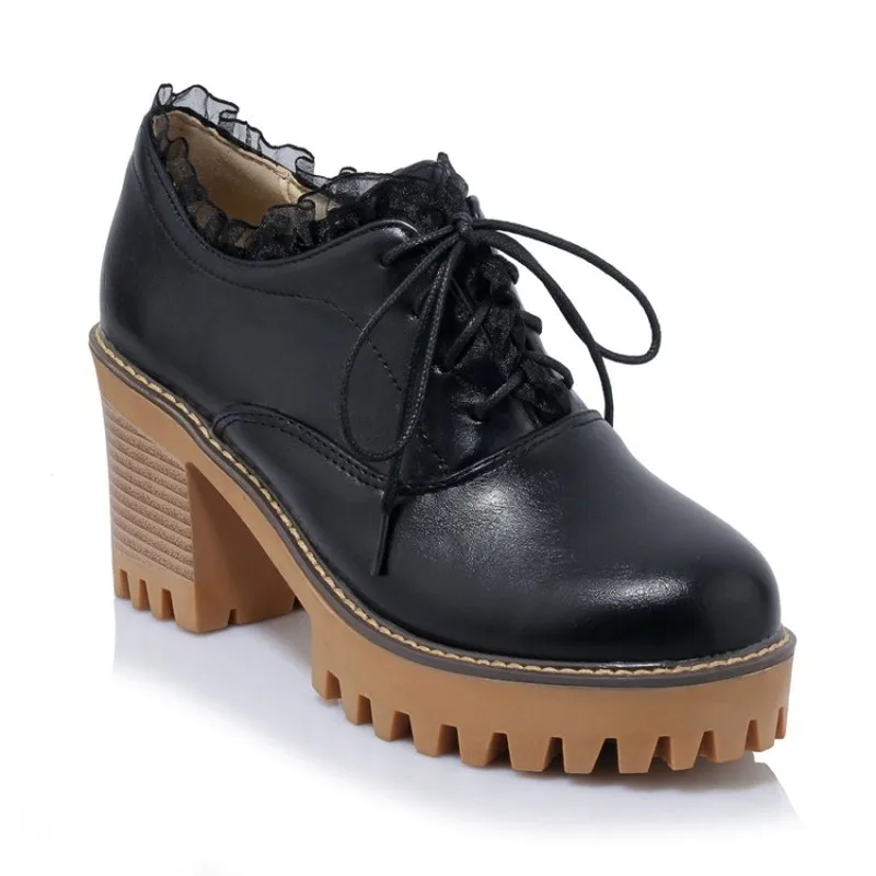 Женские туфли лодочки из искусственной кожи на высоком каблуке с круглым носком