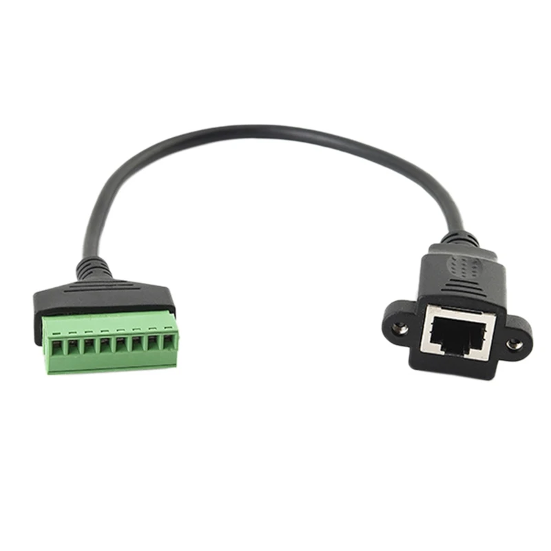 

RJ45 Female to 8Pin Bolt Screw Type Terminal Extension Connector Cable for Cat5/6/7 Ethernet Extender AV CCTV UTP DVR