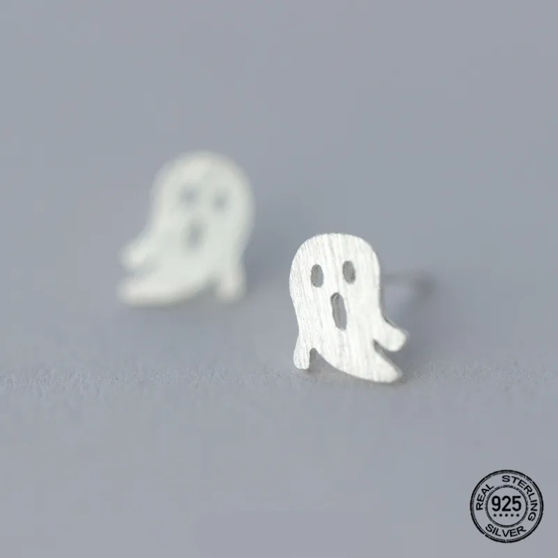 

Серьги-гвоздики в виде призрака на Хэллоуин для женщин, корейская мода, полые, геометрические, матовые, милые, забавные, студенческие, вечерн...