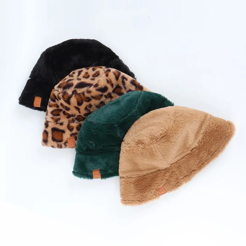 2020 Корейская осенне зимняя винтажная плюшевая Панама с леопардовым принтом