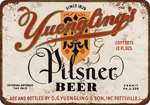

1934 Yuengling's Pilsner Beer Vintage Look Reproduction Metal Tin Sign 8X12 Inches