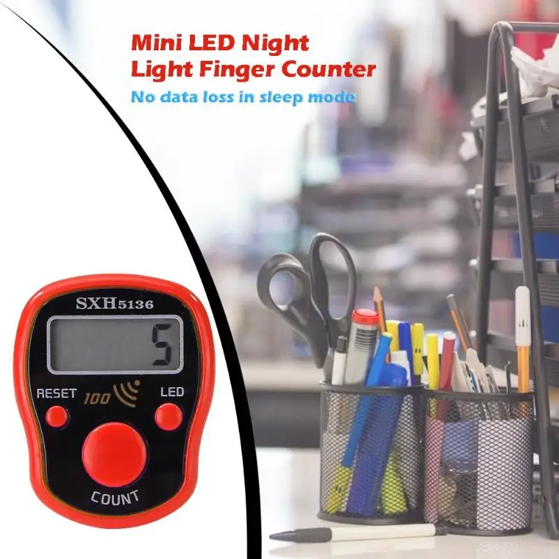 1 шт. портативный светодиодный светящийся кольцевой счетчик пластиковый точный 3