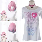 Для девочек юмеми Riamu карнавальный костюм футболка юмеми Riamu парик розовые волосы для взрослых на Хэллоуин Карнавальный вечерние костюм маскарадный