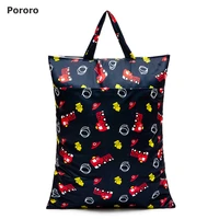 pororo hanging nappy bag with double pockets super large size waterproof pul cloth diaper bag pail liner with hanging handle