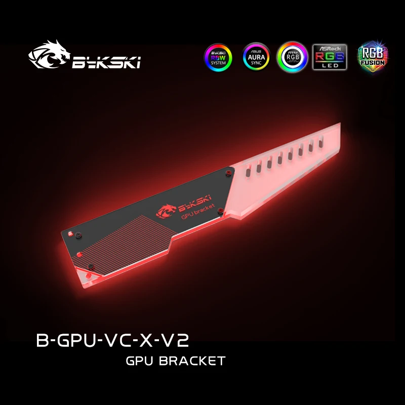 BYKSKI Graphics Card holder Bracket Support Sync Motherbaord 5V 3PIN A-RGB/4V 12PIN RGB Computer DIY Acrylic Fix | Компьютеры и офис