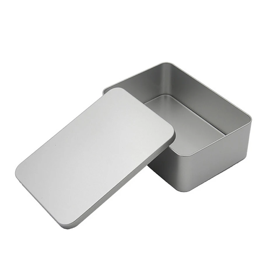 Star Packaging Black Tin Box Rectangular Shape With Curved Lid |