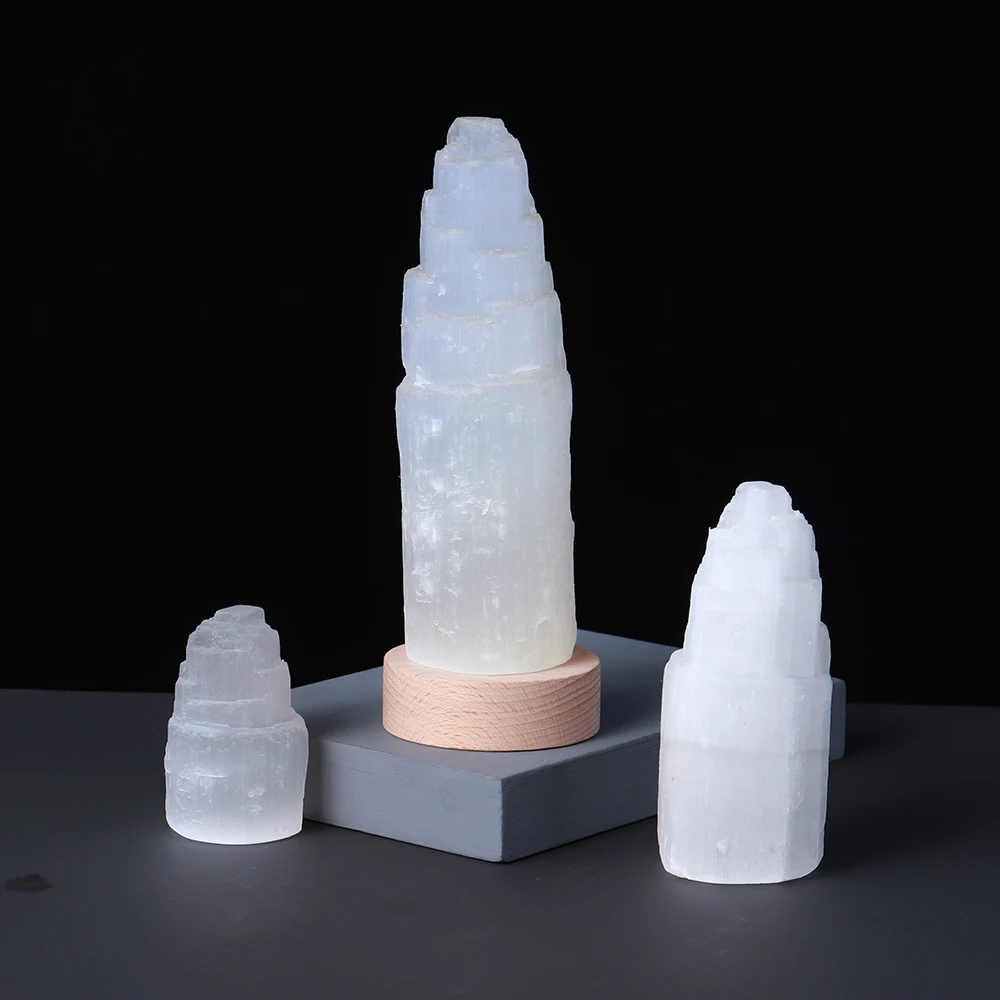 

Natural crystal Healing Gemstones Decor Lamp Energy Jewelry, Selenite Stone Led Lamp,White Plaster Stone Mineral Home Bedroom