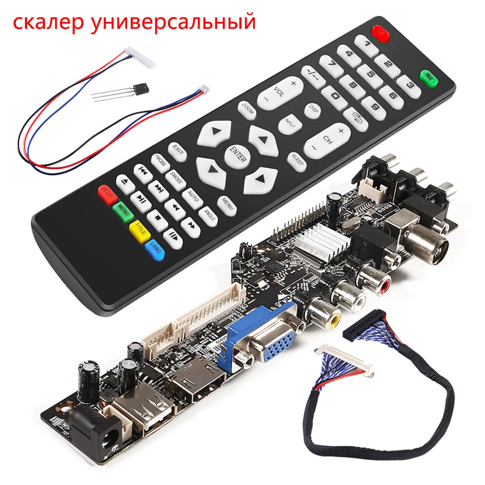 

3663 New Digital Signal DVB-C DVB-T2 DVB-T Universal LCD TV Controller Driver Board UPGRADE 3463A Russian USB play LUA63A82