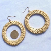 fashion jewelry authentic new style texture temperament personality handmade bamboo rattan earrings