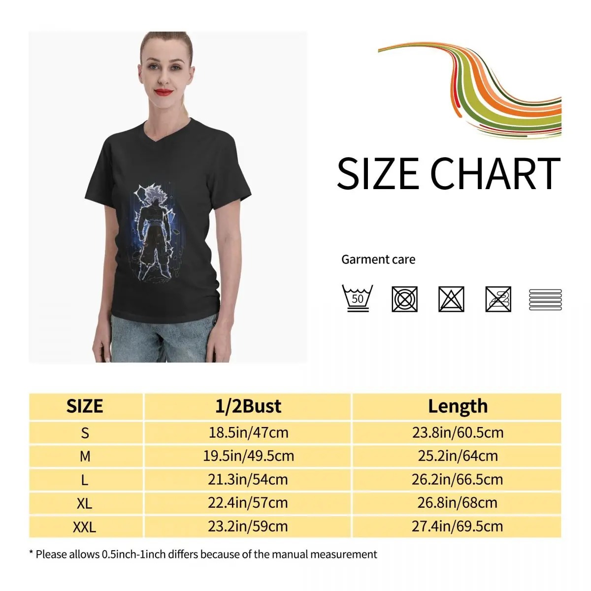 

Anime Fans Goku 8 women's T-shirt fashion V-neck T-shirt with short sleeves