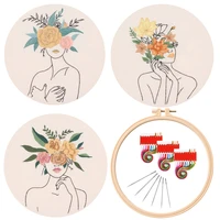 3 pack feminist embroidery starter kit 1 hoop embroidery clothes with pattern color threads and tools english instructions