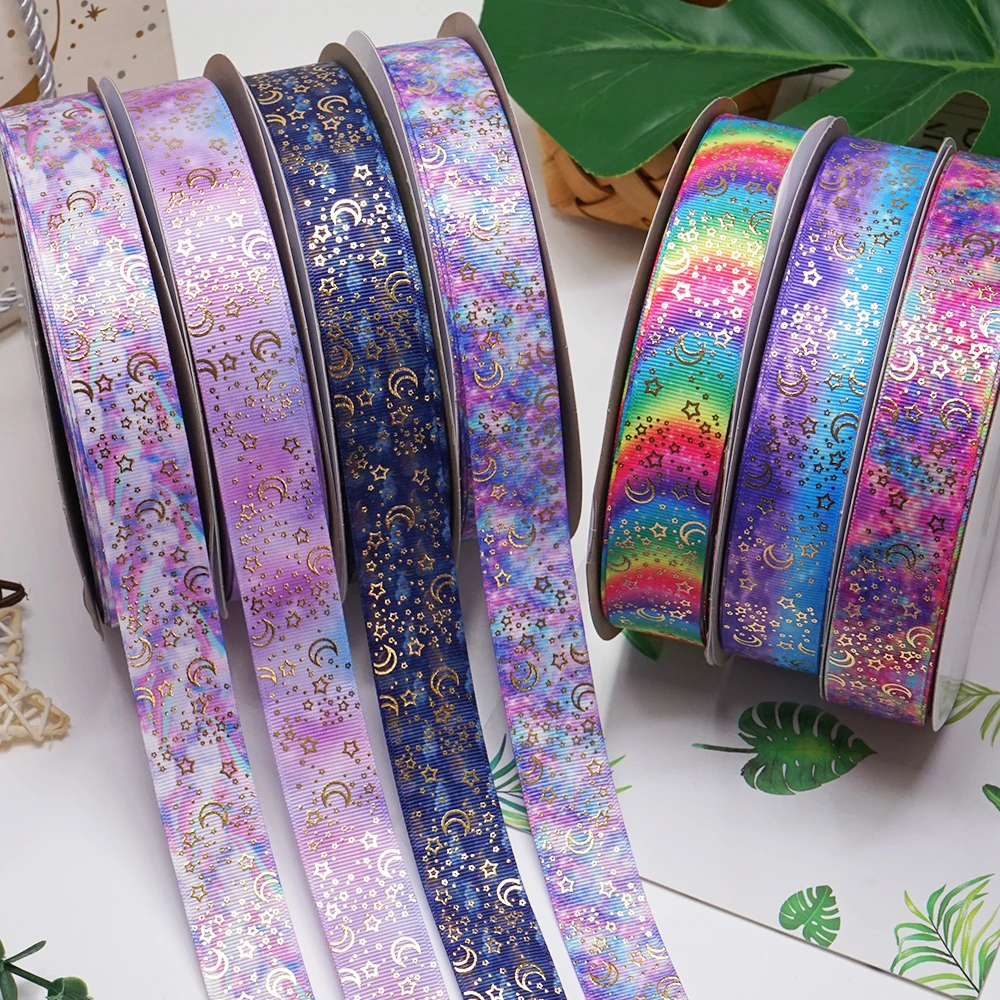 25 мм Цветные градиентные звезды горячие серебряные корсажные ленты бант Кепка