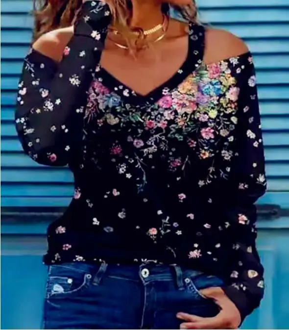 Женская Винтажная футболка большие размеры свободная с принтом в горошек