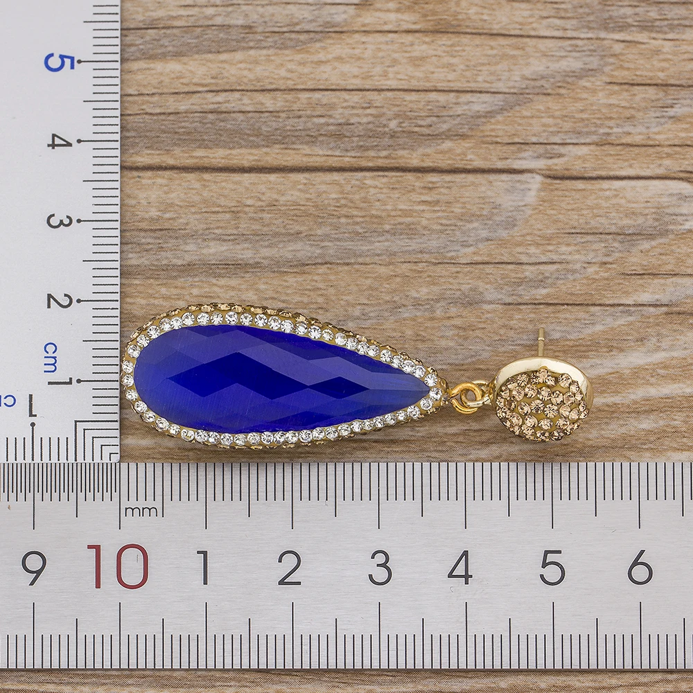 

Luxury Vintage Fashion Rhinestone Drop Earrings Natural Stone Crystal Dangle Pendant Earrings For Women Party Statement Jewelry