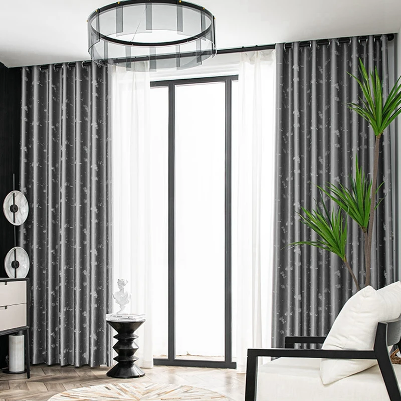 Павлинов синие жаккардовые портьеры Спальня Современные европейские светильник