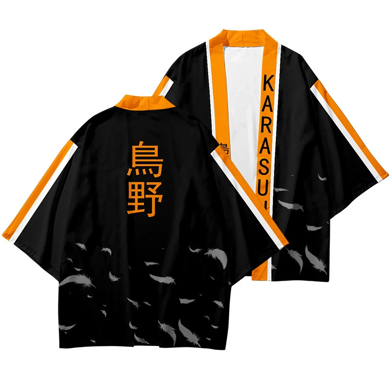 

Anime Haikyuu!! Kimonos Haori Japanese Kimono Cardigan Cosplay Shirt Blouse Summer Yukata Short Sleeve Plus Size Drop Ship