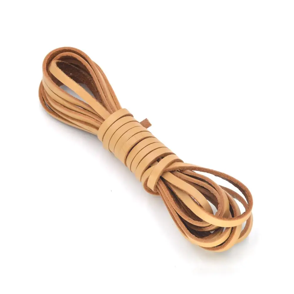 Шнурок из натуральной воловьей кожи плоская веревка для рукоделия сумка