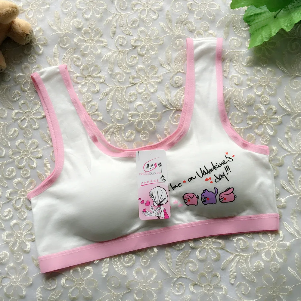 Повседневное Спортивное нижнее белье для девочек бюстгальтер с мультяшным