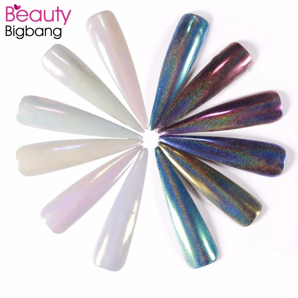 BeautyBigBang 0,2 г блеск для ногтей мерцающий жемчуг русалки пигмент Блестящий лазер оболочка Мерцающий Порошок маникюр Дизайн ногтей украшение