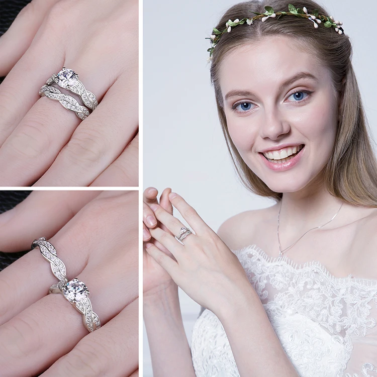 JewelryPalace Бесконечность 1.5ct Имитация Алмазный Юбилей Promise обручальное Обручение кольцо свадебный 925 пробы серебро