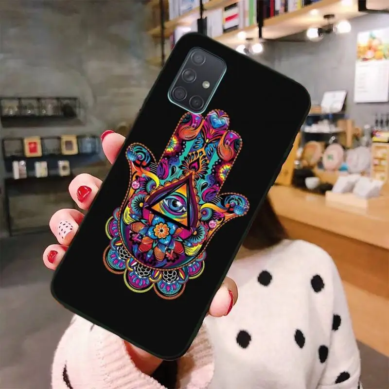 Тонкий жесткий чехол для телефона с символами пирамиды глаз и подсветкой Samsung Galaxy