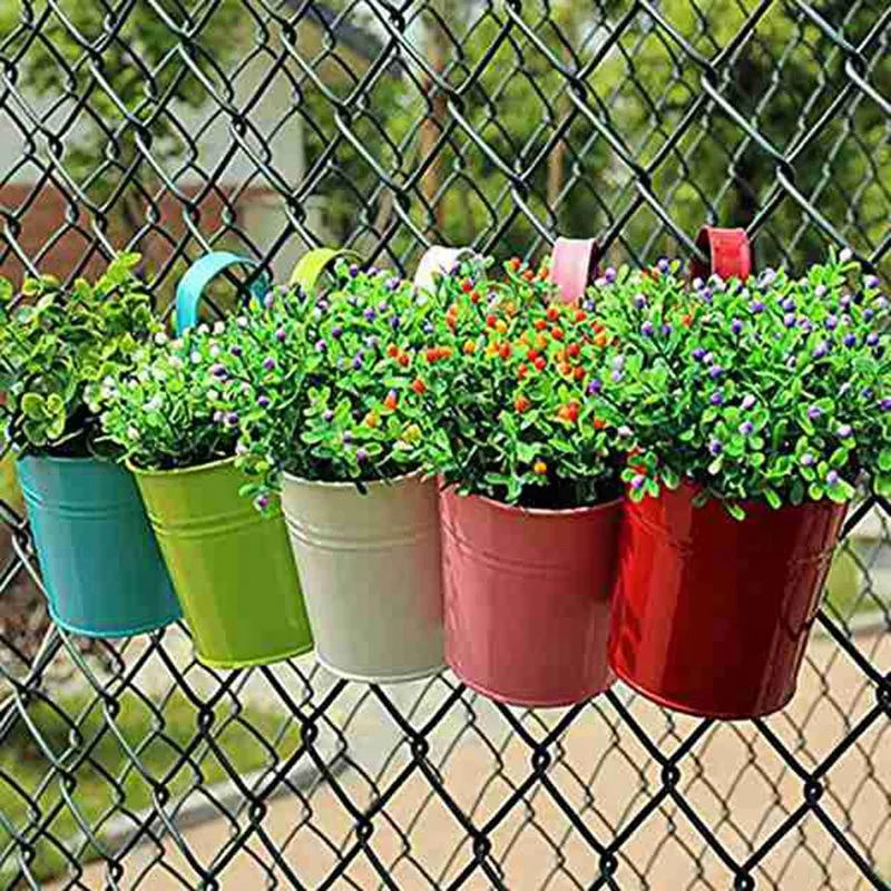 

20Pcs Flower Hanging Flower Pot Hook Wall Removable Candy Color Iron Tin Garden Balcony Hanging Succulent Basket B & A