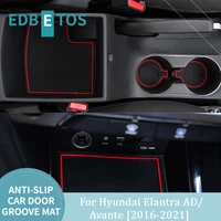 door mats gate slot mat cup pads center console liner accessories for hyundai elantra adavante 2016 2017 2018 2019 2020 2021