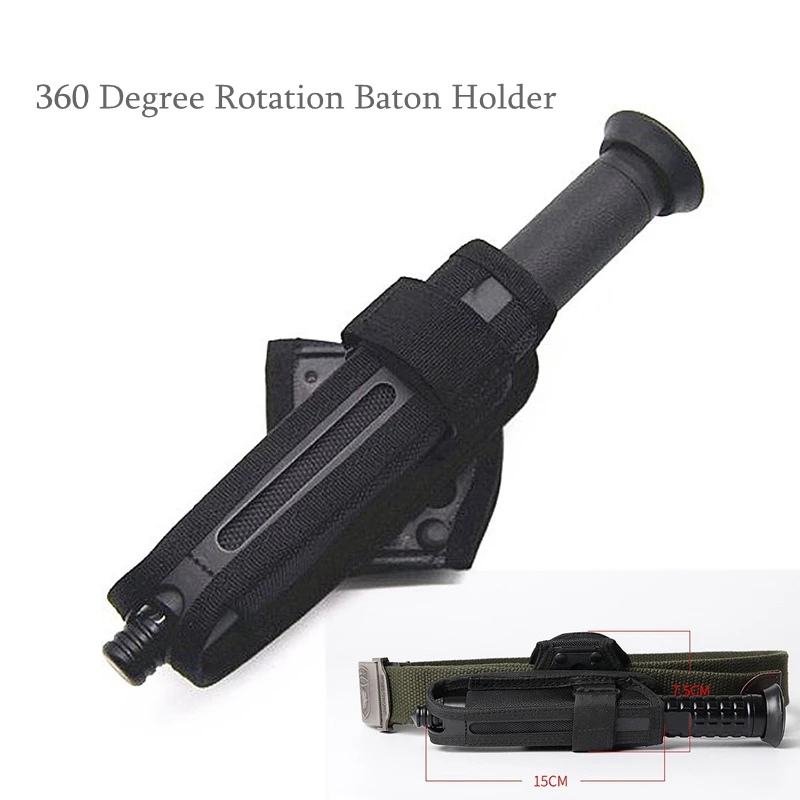 

Universal 360 Degree Rotation Expandable Baton Holder Stick Holster Tactical Molle Nylon Holster Duty Belt Carry Case