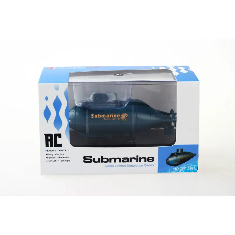 Blue Retail Box Мини RC Подводная лодка 777-216 пульт дистанционного управления скоростная лодка Pigboat моделирующая модель подарочные игрушки для детей - Цвет: Blue Retail Box
