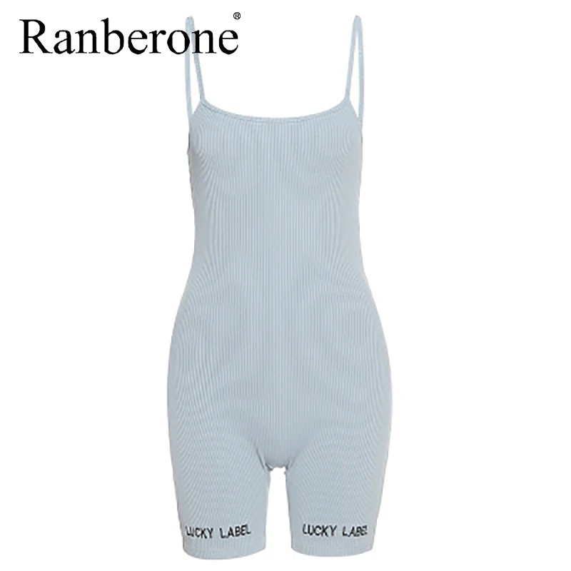 Спортивный комбинезон Ranberone на бретельках Цельный боди Женский Облегающий без