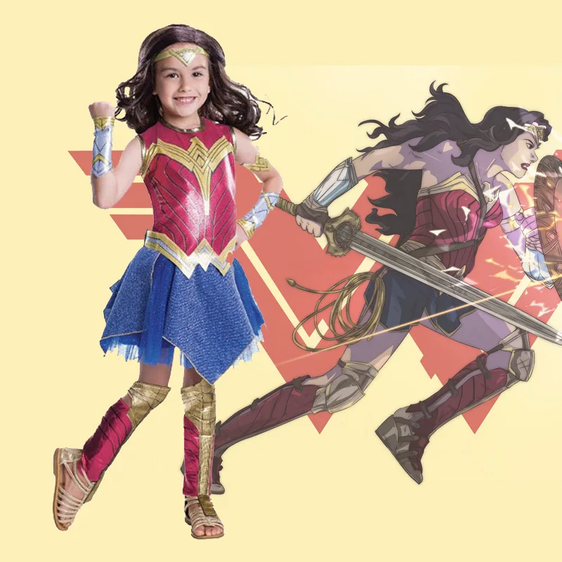 Новый роскошный детский костюм для костюмированной вечеринки чудо-женщина на