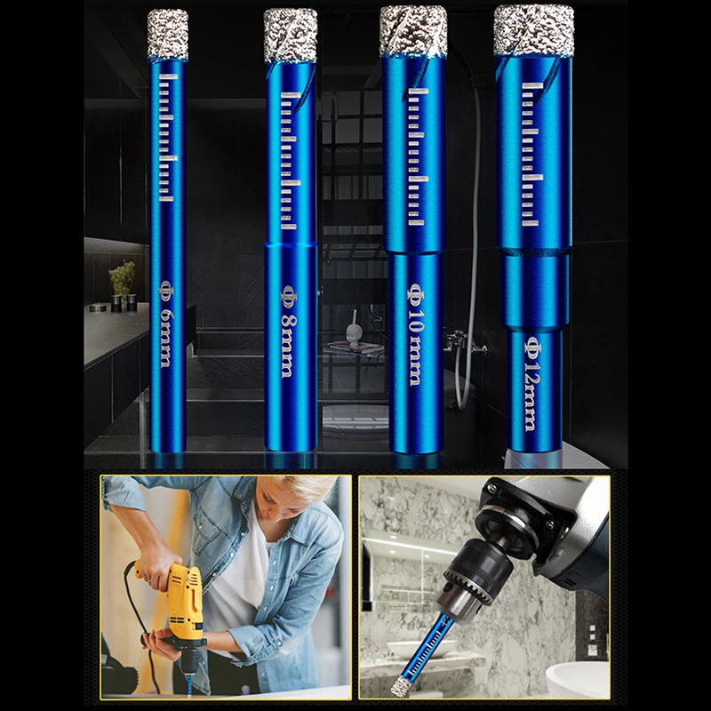 

Vastar 6/8/10/12/14/16mm Diamond Dry Drill Bits Hole Saw Cutter for Granite Marble Ceramic Tile Glass New