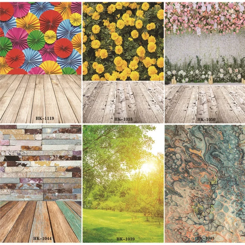 

ZHISUXI Vinyl Custom Photography Backdrops Prop Wall and floor flower Photography Background #0192