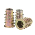 100 шт. 516*13151720 резьба из цинкового сплава для деревянная вставка гайки с фланцем Шестигранная головка диска мебельных шурупов