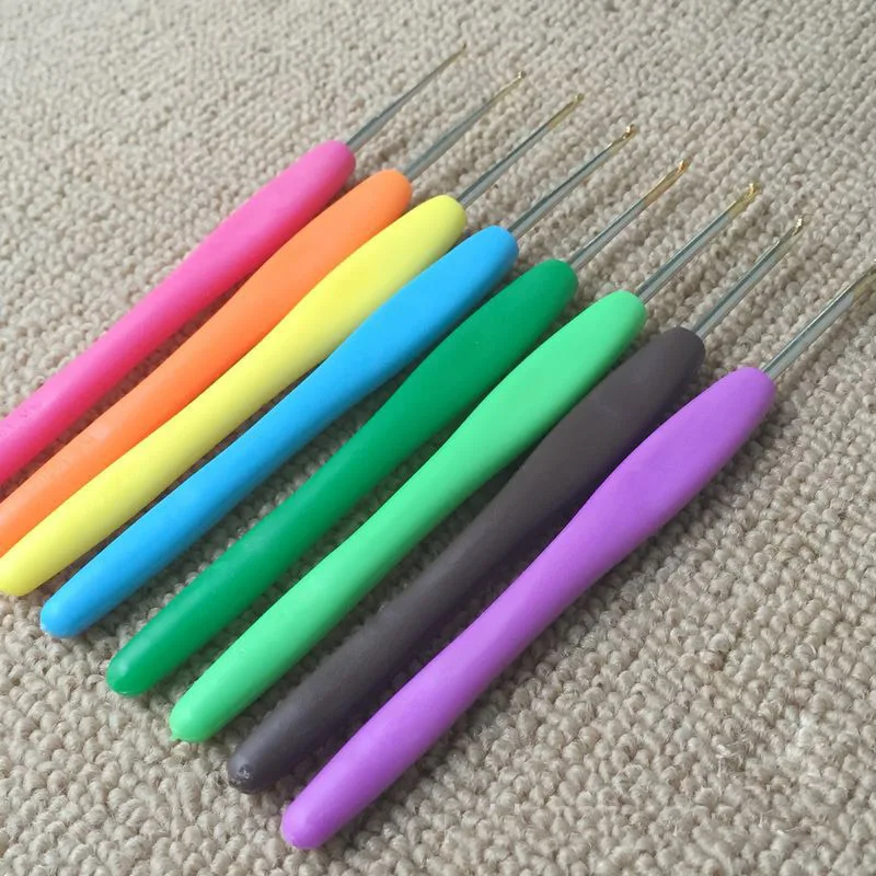 

8 Pcs Sewing Needles Fine Number Plastic Handle Aluminum Ergonomic Crochet Needle Needles Knit Weave Craft Home Sewing Supplies
