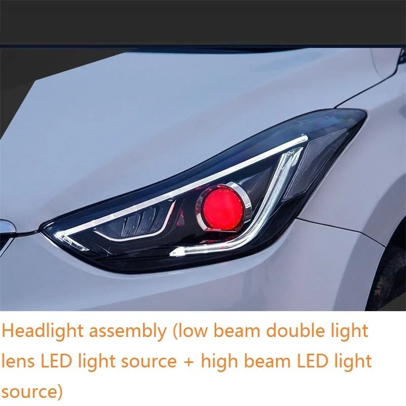 Drl Automovil автозапчасти Cob Стайлинг светодиодные дневные ходовые боковые поворотники фары автомобильные фары в сборе для hyundai Elantra